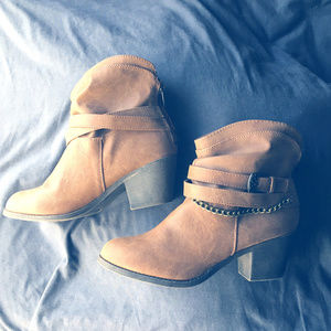 Brown Western Ankle Boots / Booties Sz 9.5